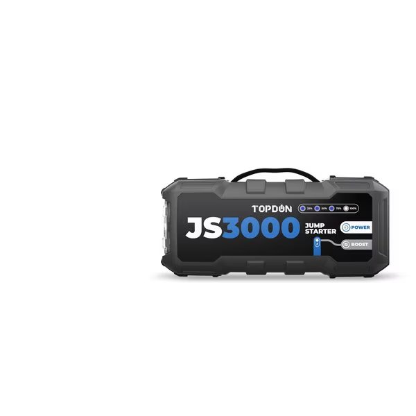 3000 Peak Amp Battery Jumpstarter, Power Bank, and LED Flashlight, Topdon, Mfr#: JS3000